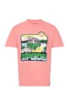 Neon Travel Graphic Loose Tee Superdry Pink