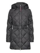 Elevated Belted Quilted Coat Tommy Hilfiger Black