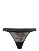Lace Satin Thong Understatement Underwear Black