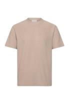 Slhrelax-Plisse Tee Ex Selected Homme Beige
