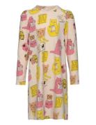 Cats Aop Ls Dress Mini Rodini Patterned