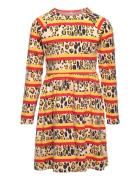 Leopard Stripe Aop Ls Dress Mini Rodini Patterned