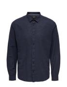 Onscaiden Ls Solid Linen Shirt Noos ONLY & SONS Navy
