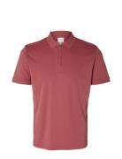 Slhfave Zip Ss Polo Noos Selected Homme Red