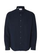 Slhregnew-Linen Shirt Ls Classic Selected Homme Navy