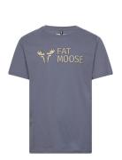 Fm Logo Organic Tee Fat Moose Blue