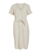 Viprisilla S/S V-Neck Midi Dress Vila Cream