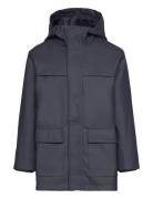 Hooded Parka With Pocket Mango Blue