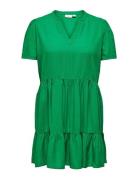Cartiri-Caro S/S V-Neck Lin Dress Tlr ONLY Carmakoma Green