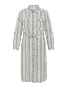 Carcaro Ls Linen Shirt Dress Wvn ONLY Carmakoma Grey