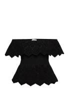 Cotton Top W/ Embroidery Rosemunde Black