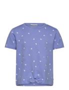 Cropped All Over Print T-Shirt Tom Tailor Blue
