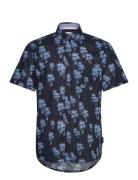 Printed Cotton Linen Shirt Tom Tailor Navy