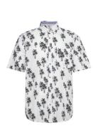 Printed Cotton Linen Shirt Tom Tailor White