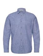 Cotton Linen Shirt Tom Tailor Blue