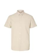 Slhregkylian-Linen Shirt Ss Classic Selected Homme Beige