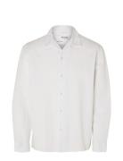 Slhrelaxnew-Linen Shirt Ls Resort Selected Homme White