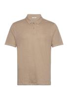 Duke Linen Polo Ss Gabba Beige