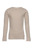 T-Shirt L/S Modal Striped Petit Piao Beige