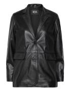 Emma Leather Blazer Jofama Black