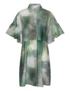 Clamecy Gathered Shirt Dress Aop&Solid Tamaris Apparel Green