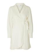 Slfanelli Ls Short Wrap Dress B Selected Femme White