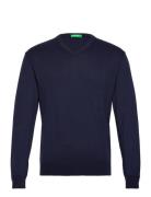 V Neck Sweater L/S United Colors Of Benetton Blue