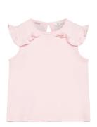 Frills Cotton T-Shirt Mango Pink