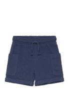 Textured Cotton-Blend Bermuda Shorts Mango Navy