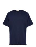 Pointelle Heart T-Shirt Copenhagen Colors Navy