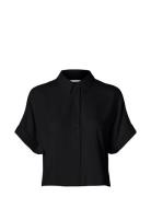 Slfviva Ss Cropped Shirt Noos Selected Femme Black