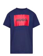 Short Sleeves Tee-Shirt Hugo Kids Blue