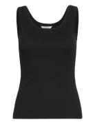 Slim Ribbed Tank Top GANT Black