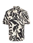 Rel Palm Print Ss Shirt GANT Black