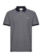 Striped Ss Pique Polo GANT Blue