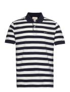 Stripe Ss Pique Polo GANT Blue