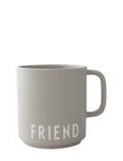 Favourite Cup With Handle Design Letters Grey