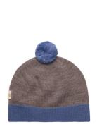 Knitted Beanie With Pompom Copenhagen Colors Patterned