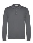 Esquince - Ls Polo Wool Buttons M Enkel Studio Grey