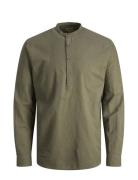 Jjesummer Tunic Linen Blend Shirt Ls Sn Jack & J S Green