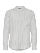 Cfanton Ls Cc Striped Linen Mix Shi Casual Friday Blue