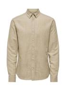 Onsarlo Ls Hrb Linen Shirt ONLY & SONS Beige