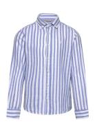 Jprccmaze Linen Shirt L/S Jnr Jack & J S Blue