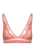 Lace Mesh Plunge Bralette Understatement Underwear Pink