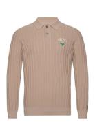 Micro Cable Polo Jumper Lyle & Scott Beige