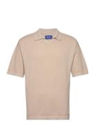 Jorlinen Blend Knit Ss Polo Sn Jack & J S Beige