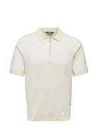 Onswyler Life Reg 14 Ss Zip Polo Knit ONLY & SONS Cream