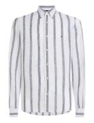 Linen Triple Stripe Shirt Tommy Hilfiger White