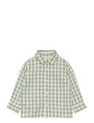 Gingham Check Cotton Shirt Mango Green