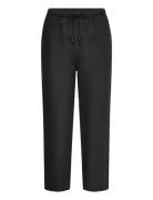 100% Linen Trousers Mango Black